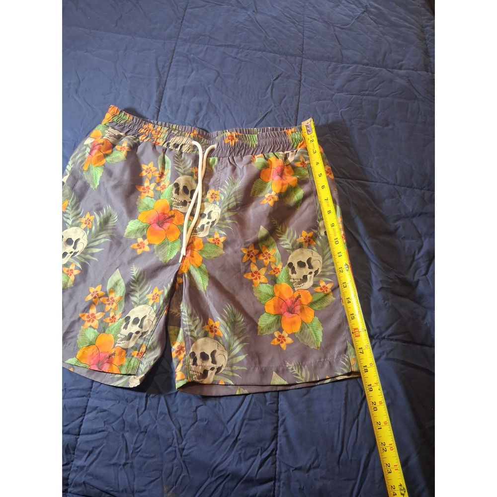 Anti-Hero Skateboards Mens Skull Tropical Floral Swim Trunks Board Shorts Large - Picture 2 of 6